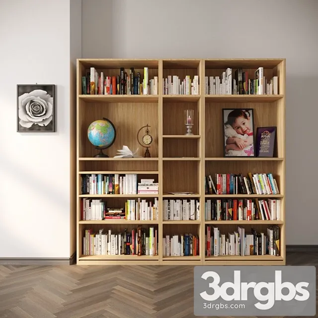 Classic book shelf yk2 3D Model Free
