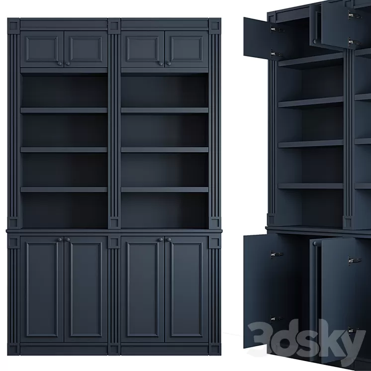 Classic Bookcase 1 3D Model Free