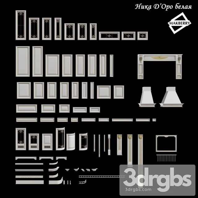 Classic Cabinet Door Set 06 3D Model Free