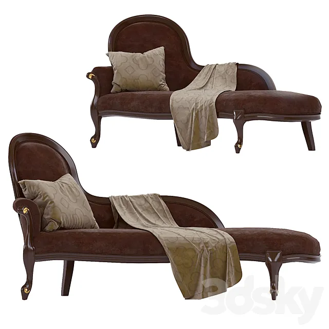 Classic Carpanese upholstered bench 3D Model