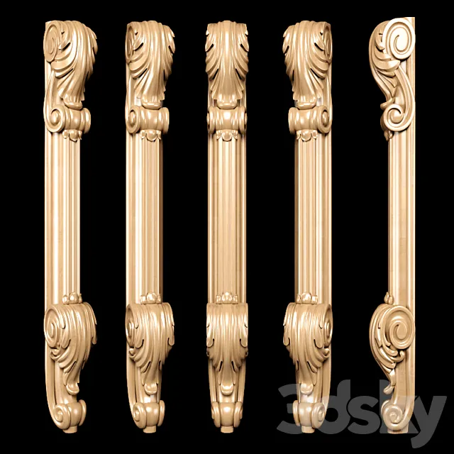 Classic carved leg 3D Model