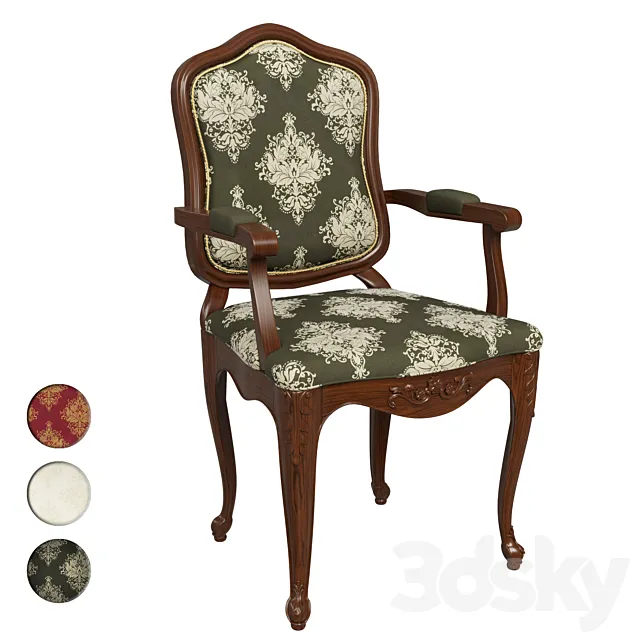 Classic carving chair 02 3D Model