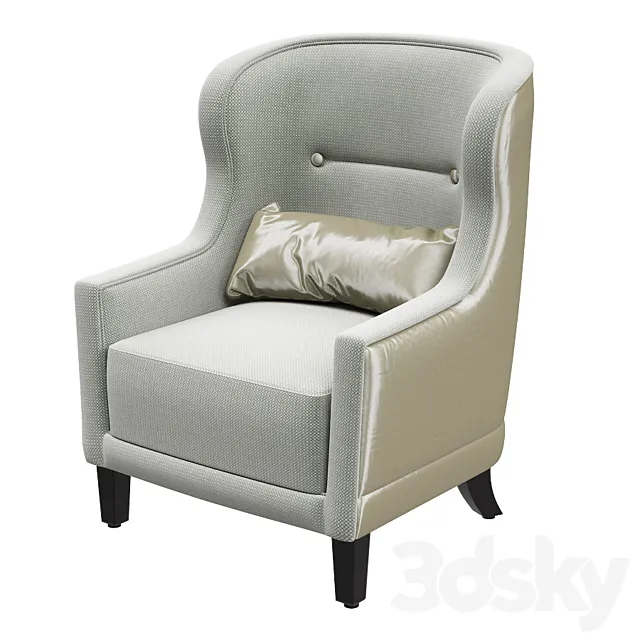 Classic chair with cushion 3D Model
