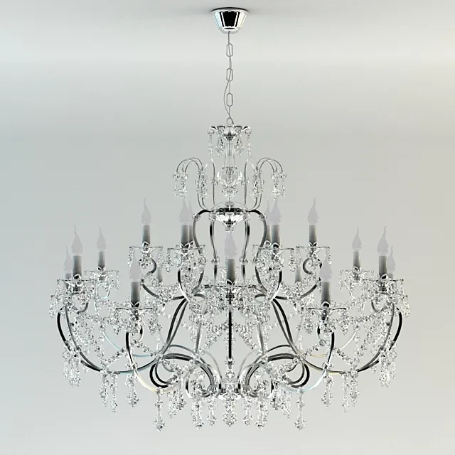 Classic chandelier in chrome 3D Model