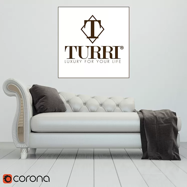 Classic couch Turri Couture 3D Model