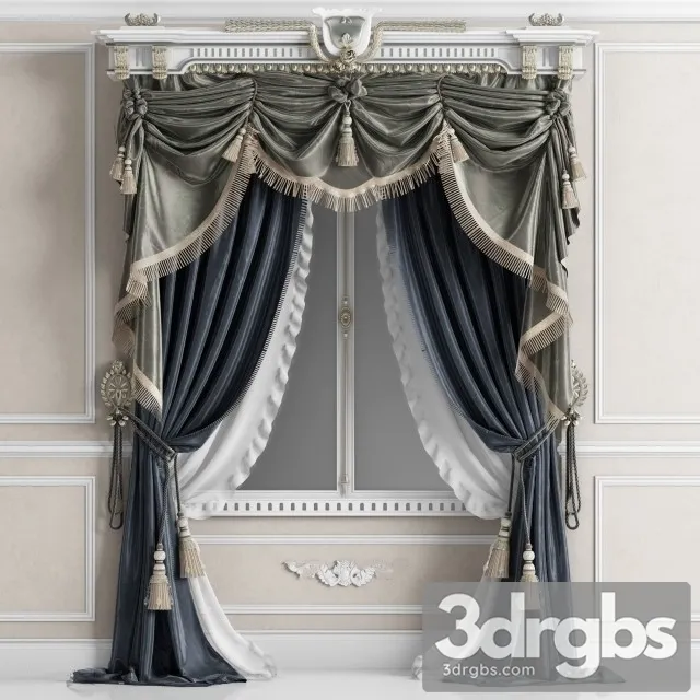 Classic Curtain 01 3D Model Free