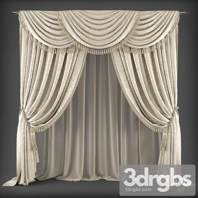 Classic Curtain 02 3D Model Free