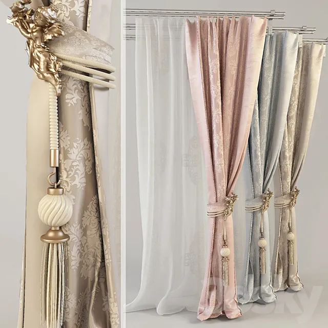 Classic curtain R11 3DModel