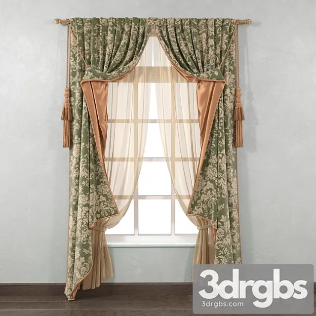 Classic curtains 3D Model Free