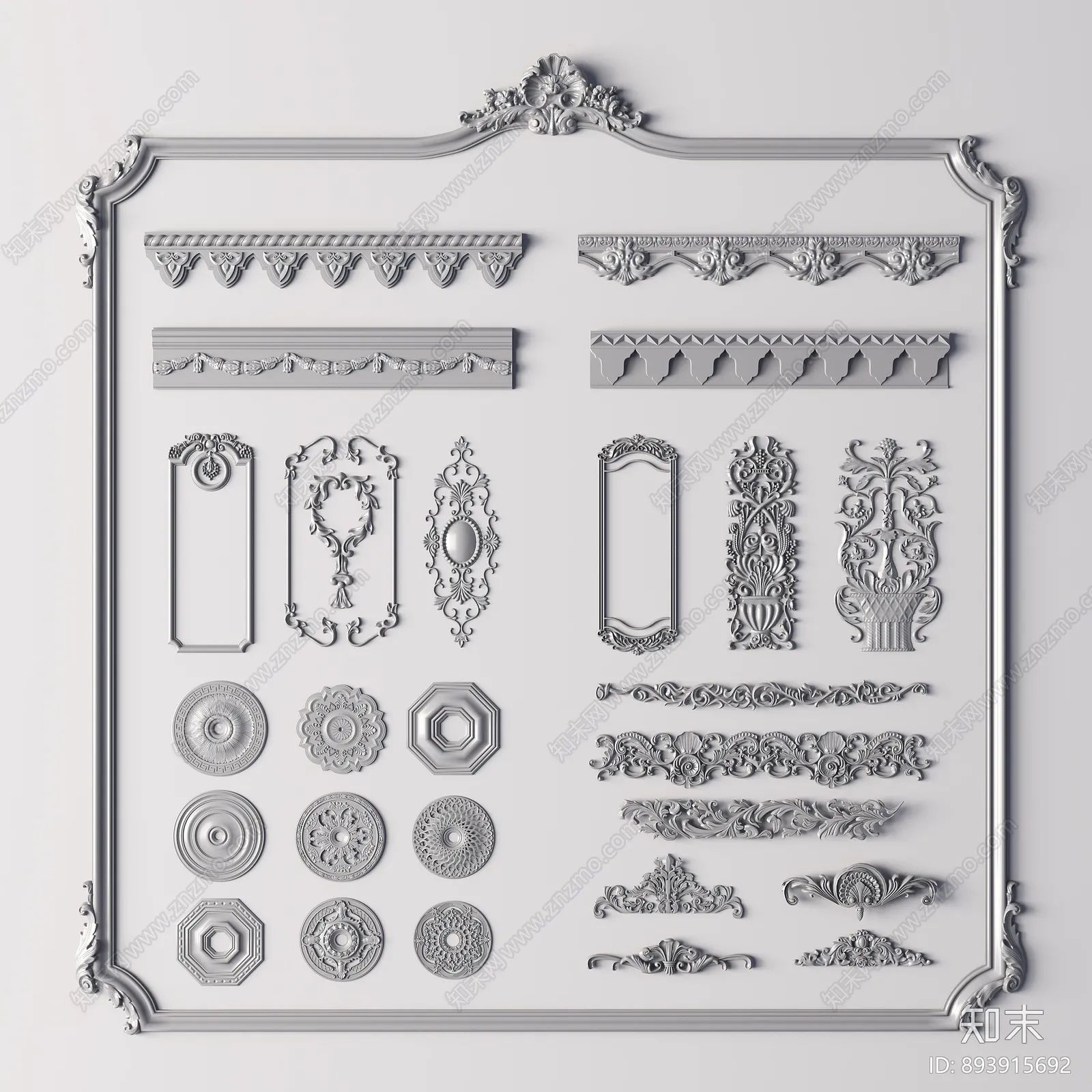 Classic Detail 3D Models - Plaster 3D - 003