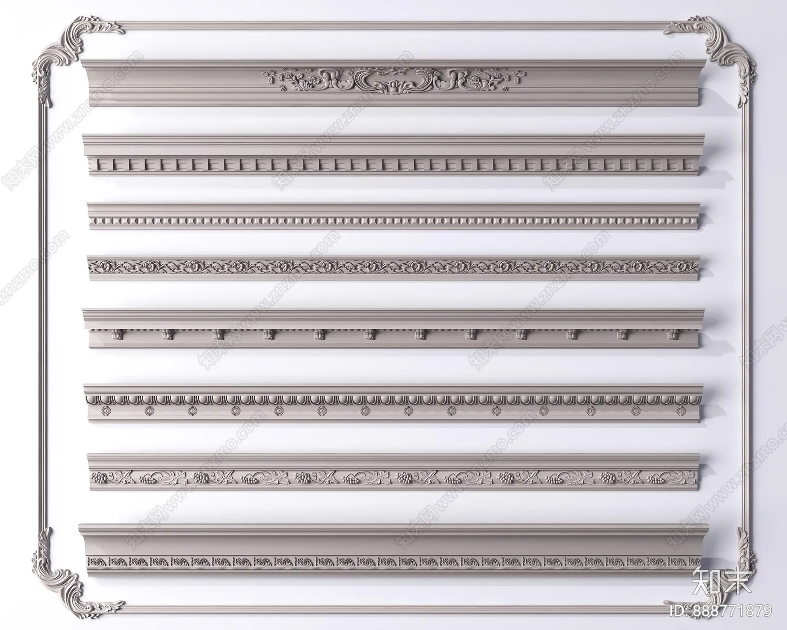 Classic Detail 3D Models - Plaster 3D - 009