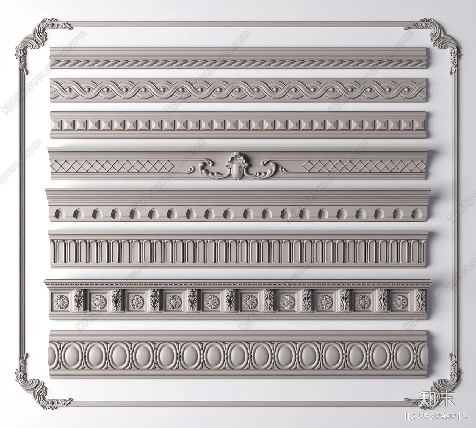 Classic Detail 3D Models - Plaster 3D - 021