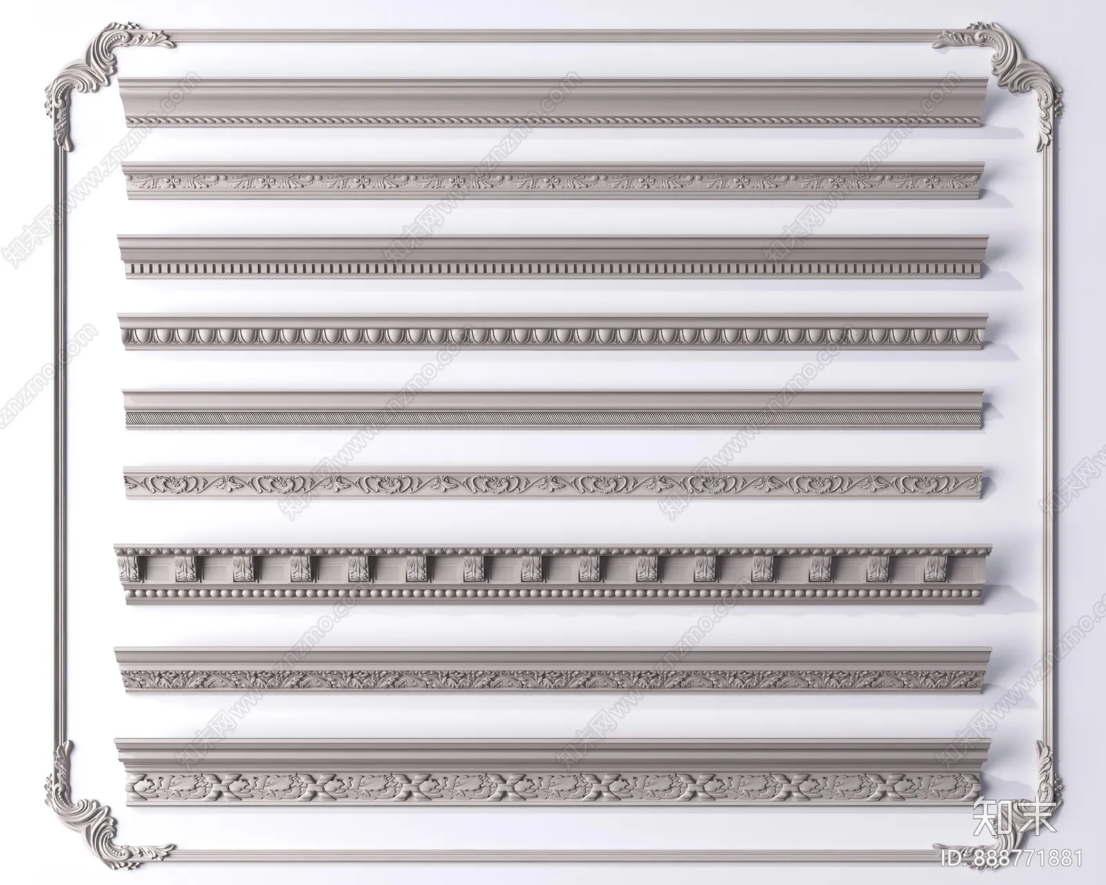 Classic Detail 3D Models - Plaster 3D - 023