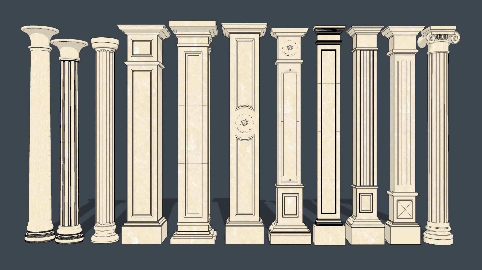 Classic Detail 3D Models - Plaster 3D - 046