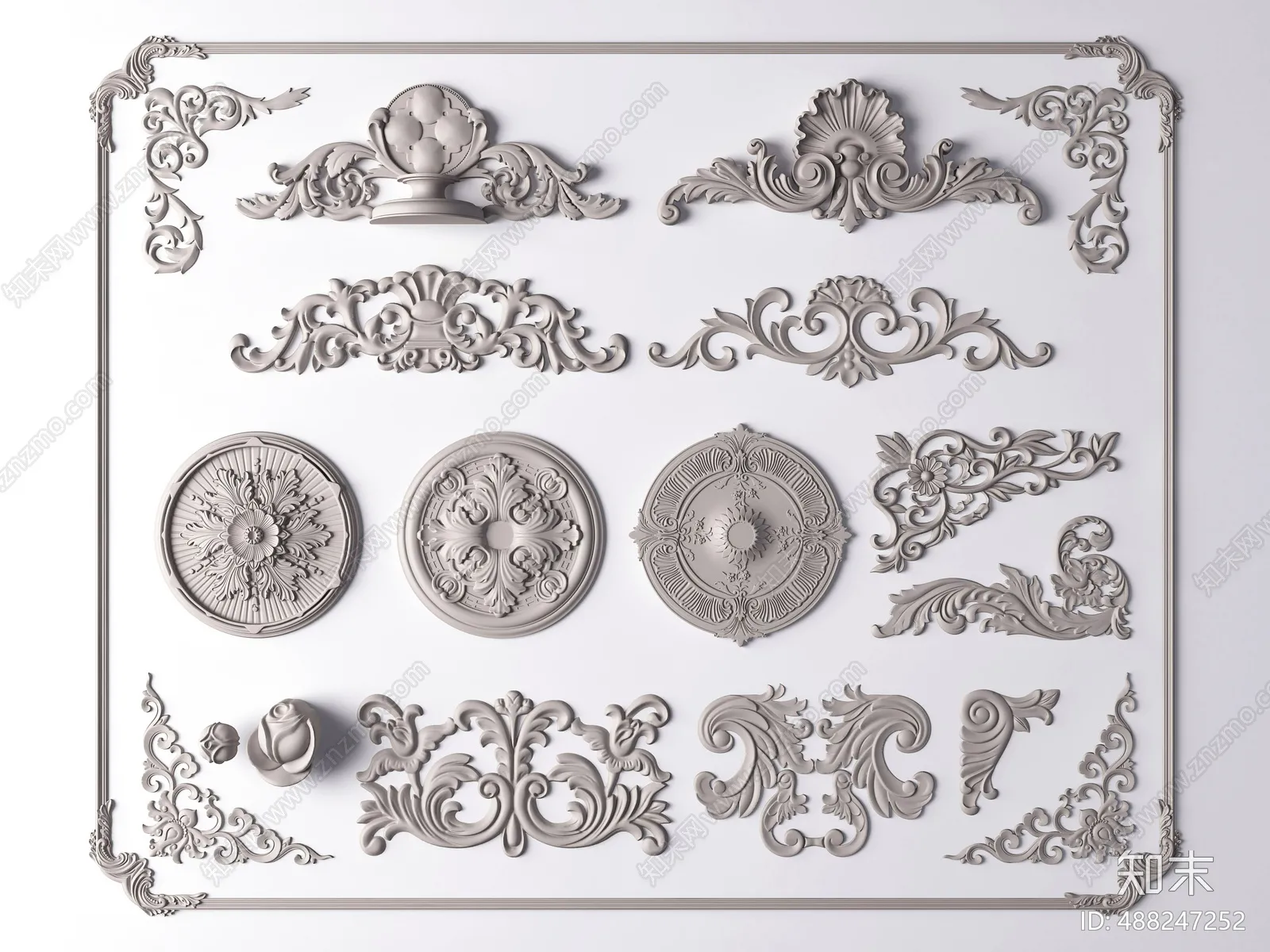 Classic Detail 3D Models - Plaster 3D - 069