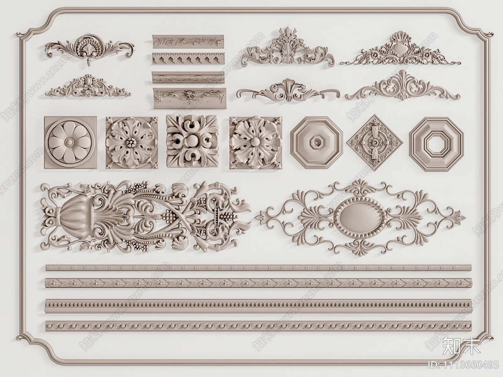 Classic Detail 3D Models - Plaster 3D - 078