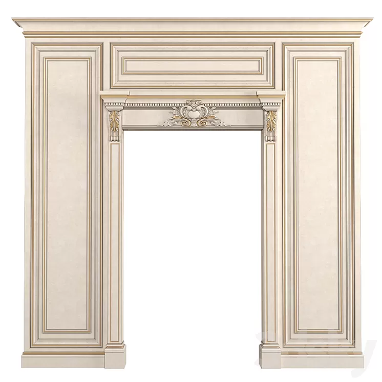 Classic Door Portal. Wall Panels.Arched Opening 3D Model