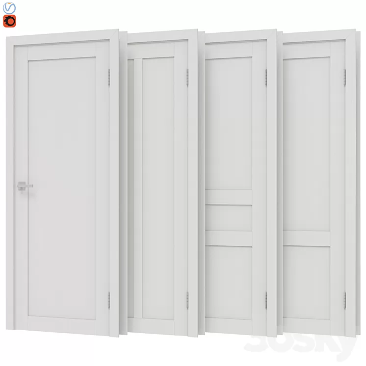 Classic door set 07 3D Model