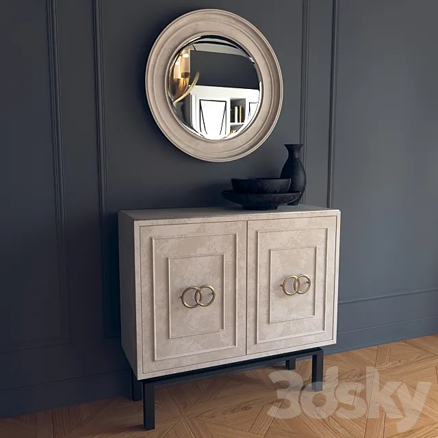 Classic dresser with mirror 3DModel