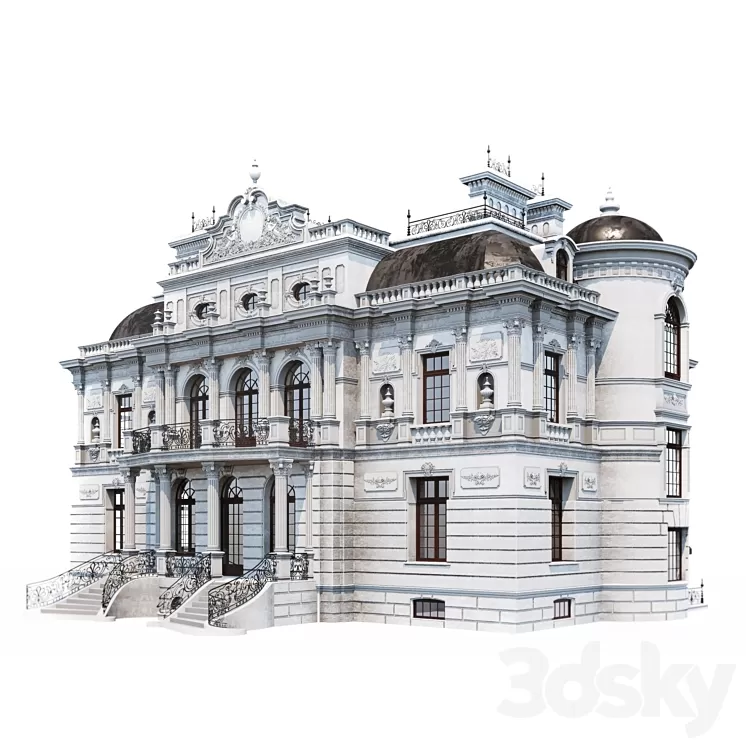 Classic facade. 3D Model