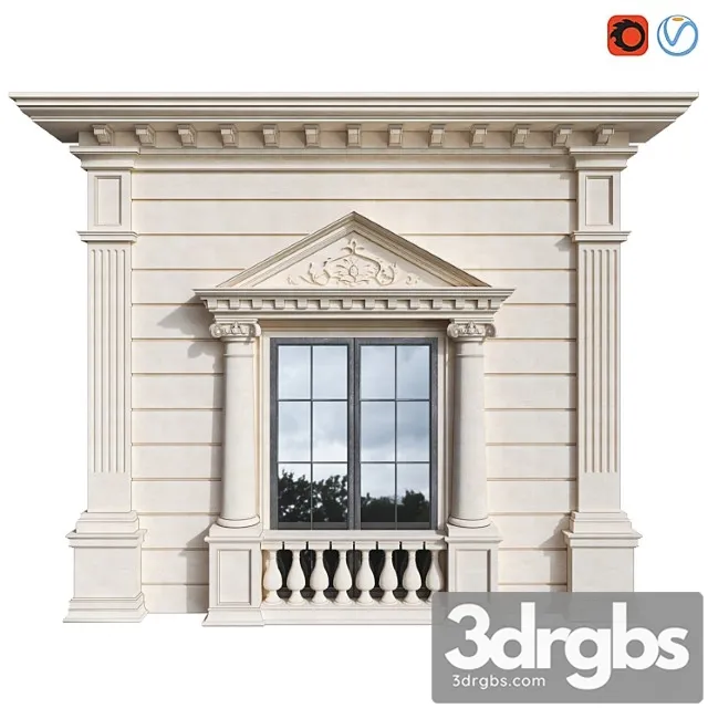 Classic facade element 2 3D Model Free