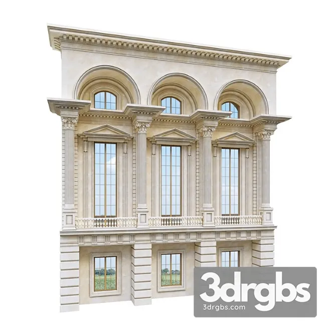 Classic Facade Element 3D Model Free