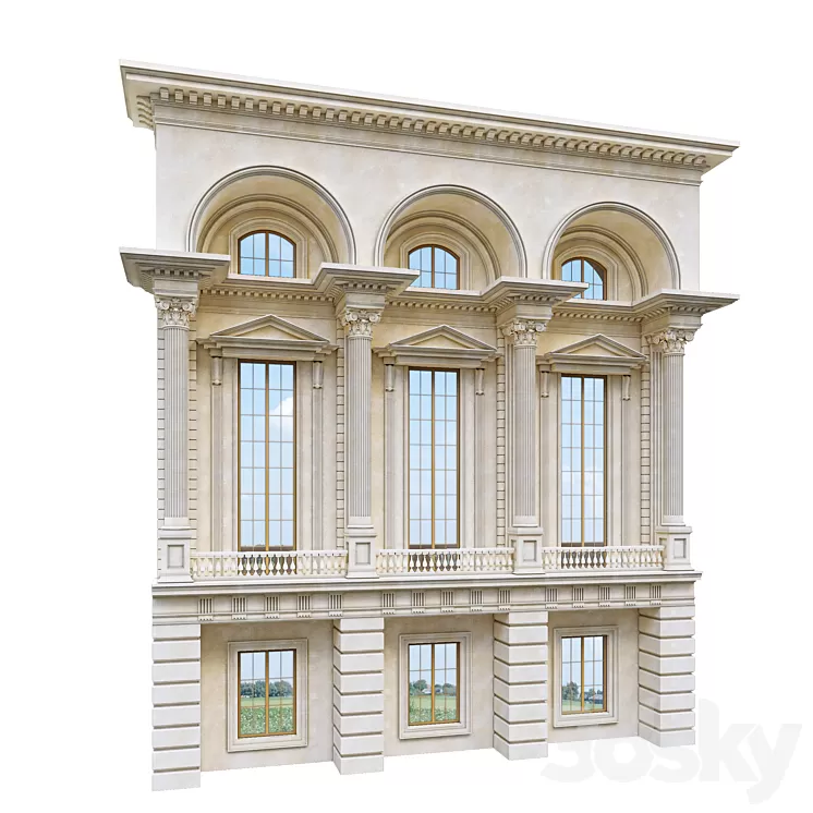 Classic Facade Element 3D Model