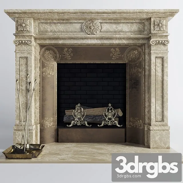 Classic fireplace 2 3D Model Free