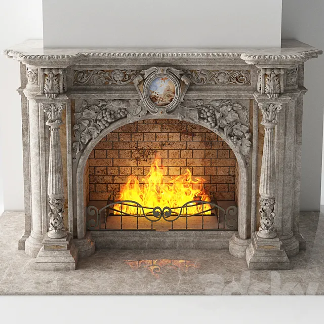 Classic Fireplace 3D Model
