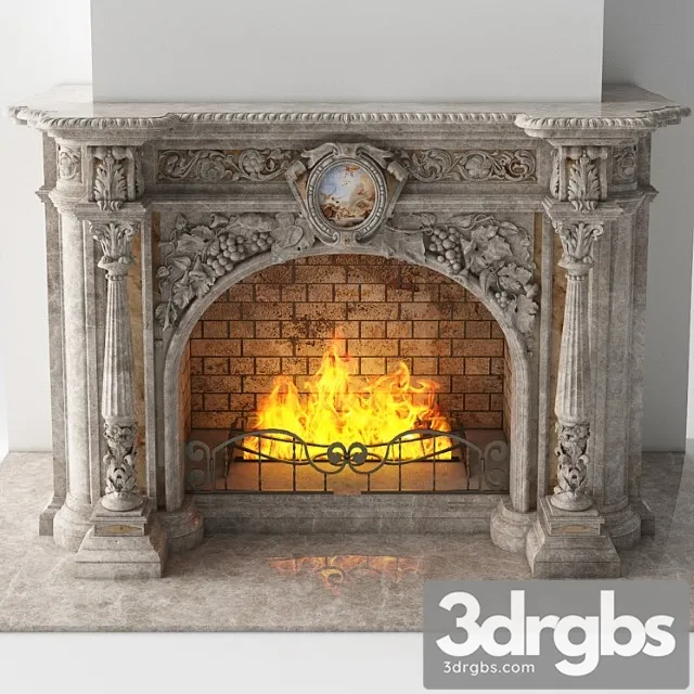 Classic fireplace 3D Model Free