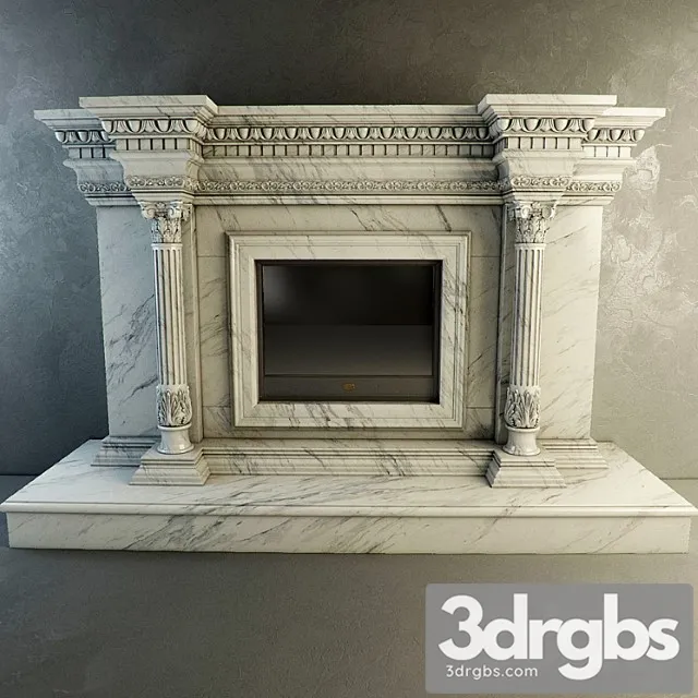 Classic Fireplace 92 3D Model Free
