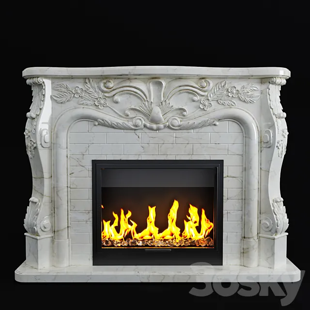 Classic fireplace delixuan 3D Model