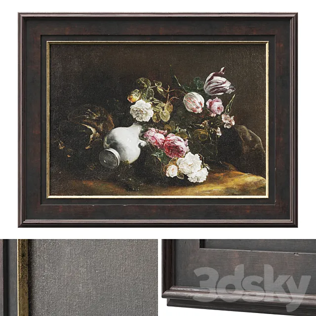 Classic frame with floral still life 3DModel