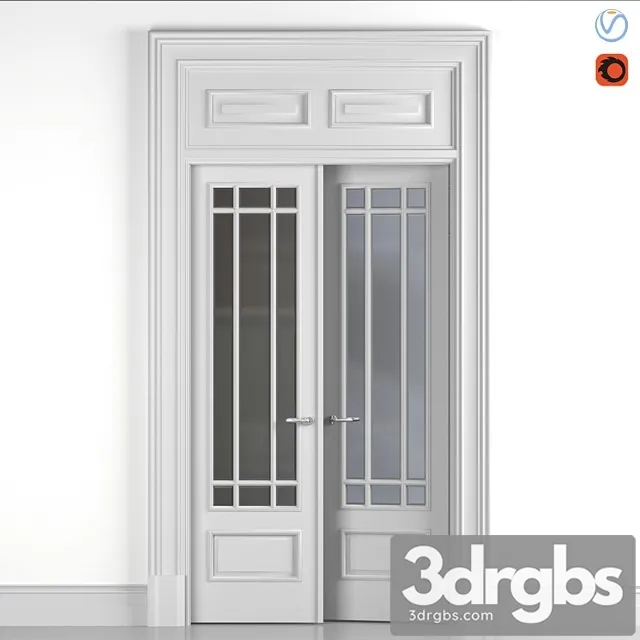 Classic glass door 8 3D Model Free