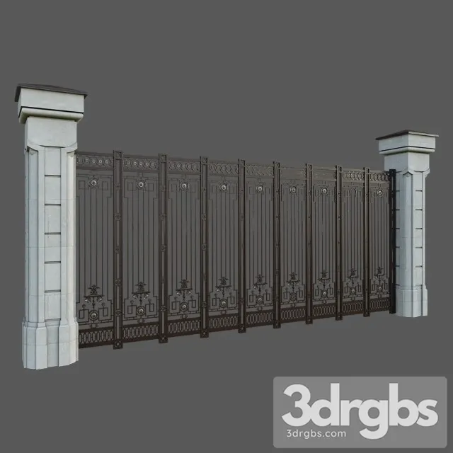 Classic Iron Fence 3D Model Free