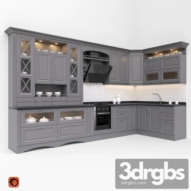 Classic Kitchen Cabinet 2 3D Model Free