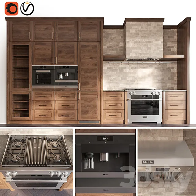 Classic Kitchen set03 3D Model