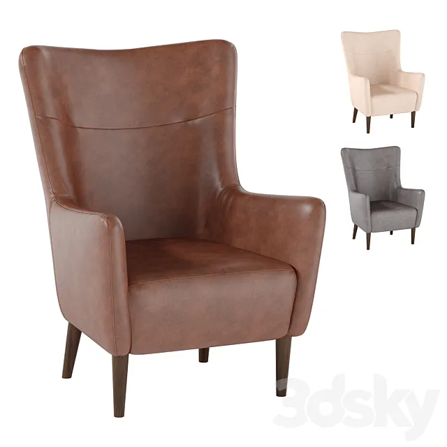 classic leather lounge chair 3D Model