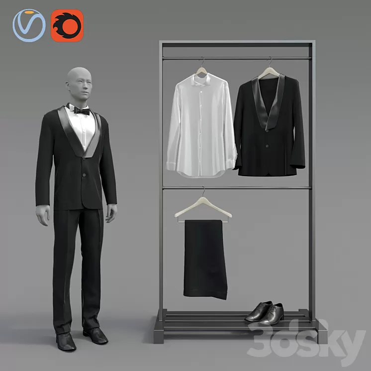 Classic male tuxedo 3D Model