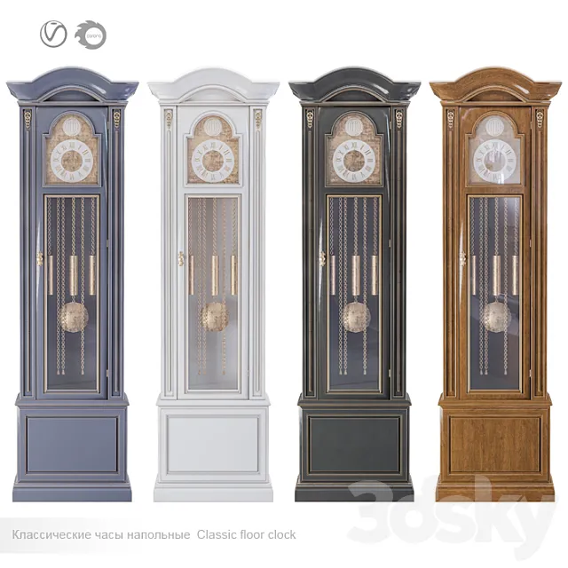 Classic Mechanical Grandfather Clock # 1 3DModel