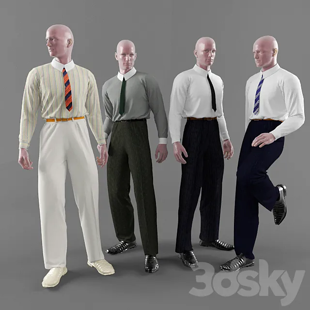 Classic men's clothing 3D Model