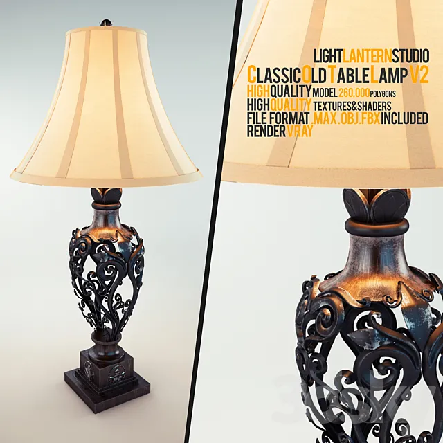 Classic Old Table Lamp V2 Free Download
