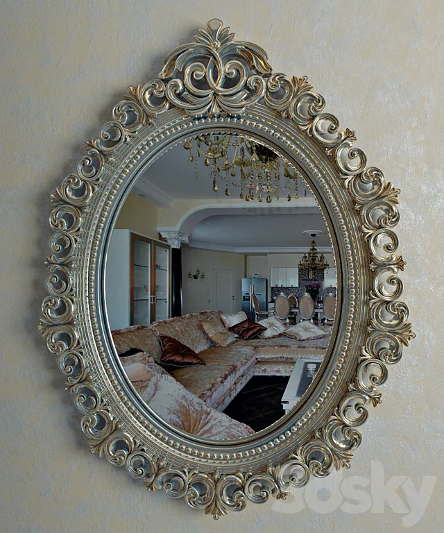 Classic oval mirror 3D Model