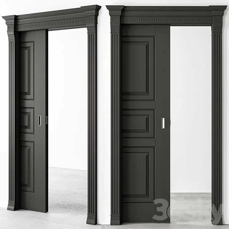 Classic Pocket Door - Set 53 3D Model Free