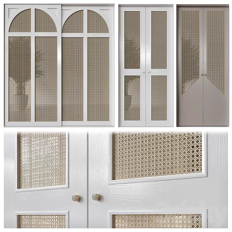 Classic rattan door 3D Model Free