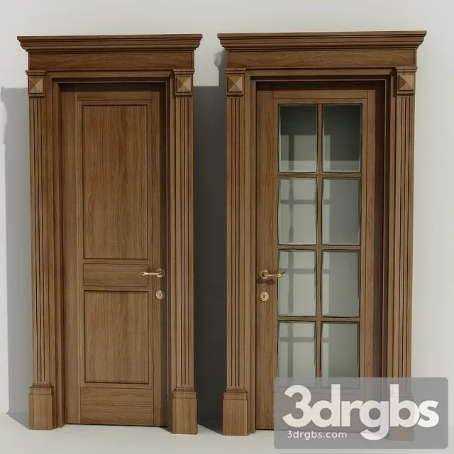 Classic Single Wood Door 2 3D Model Free