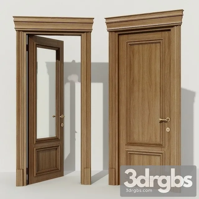 Classic Single Wood Door 3D Model Free