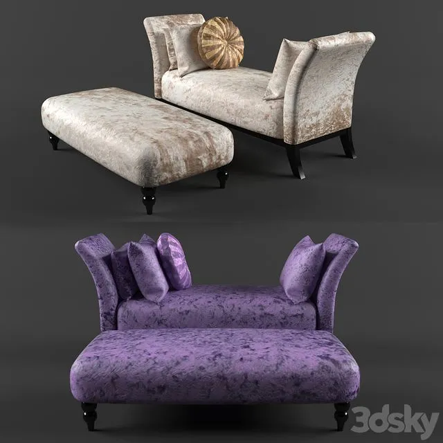 Classic sofa and ottoman 3D Model