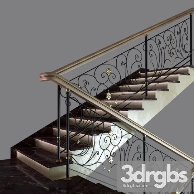 Classic Staircase 2 3D Model Free