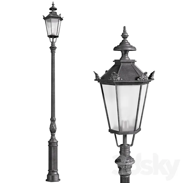 Classic street Outdoor landscape light Lamp Lantern 3D Model